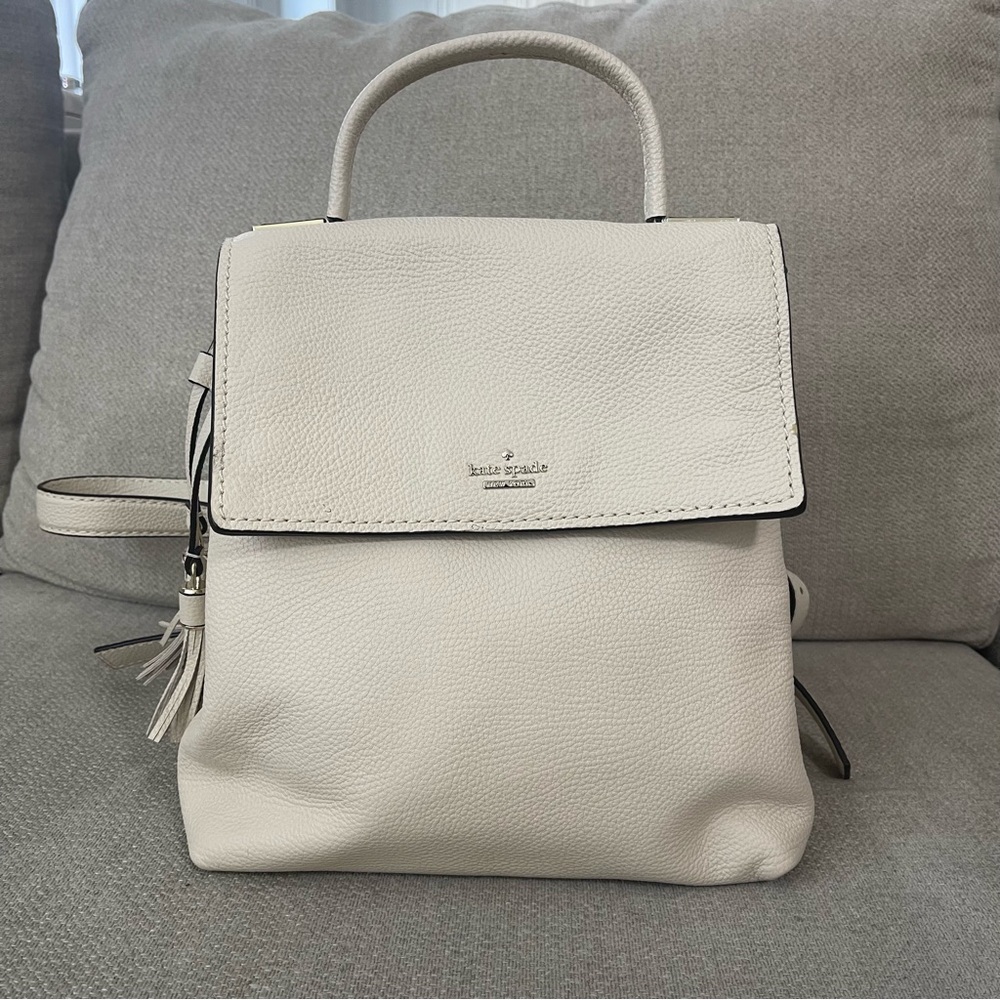 Kate Spade Off-White Leather Backpack